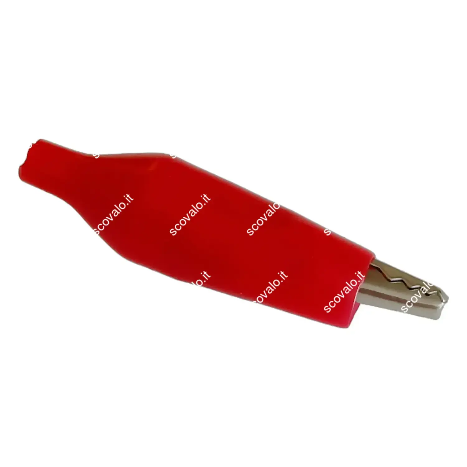 immagine morsetto a coccodrillo pinzetta isolata 32,5 mm rosso 10 pezzi