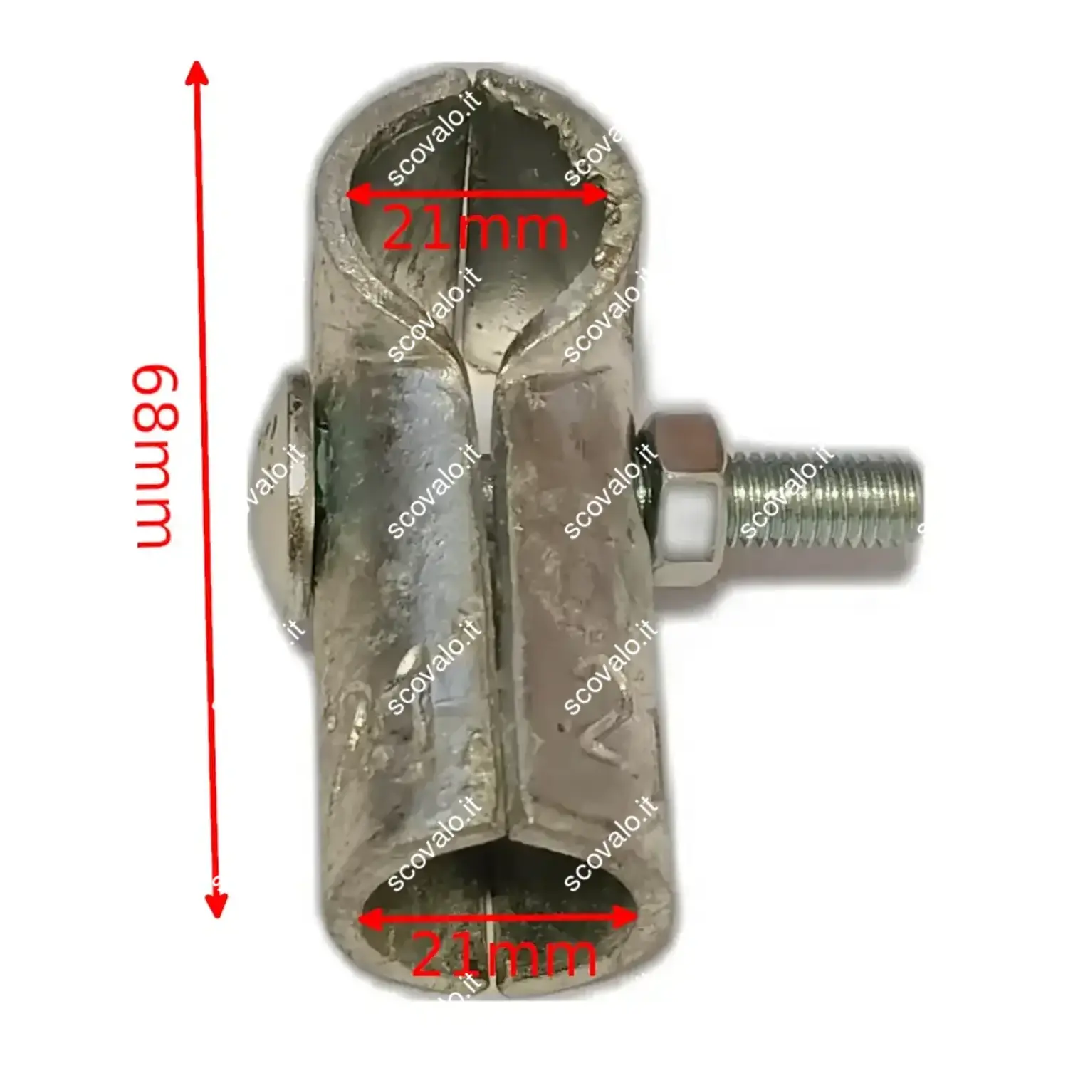 immagine morsetto a T ad 1 bullone per tubolare serra zincato 1/2" 21mm