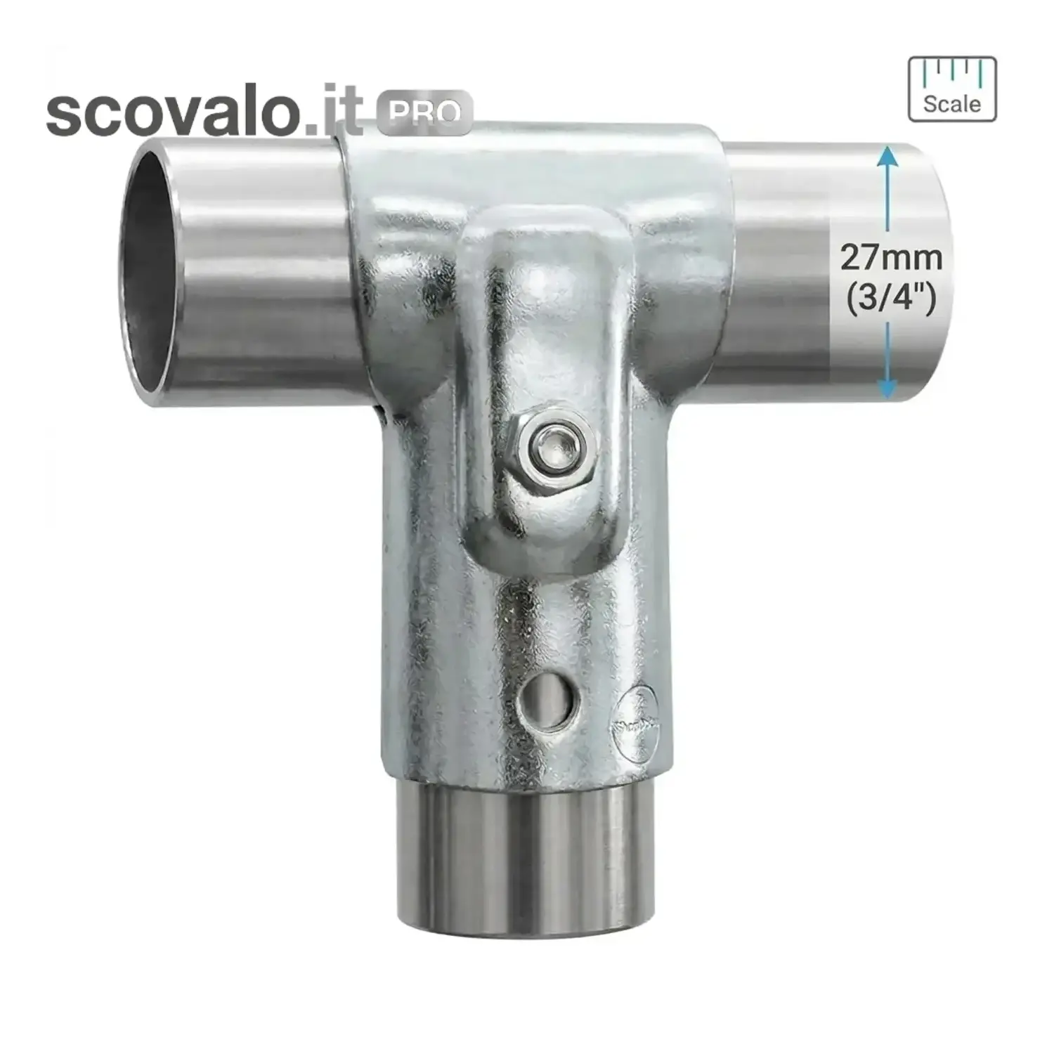 immagine del prodotto morsetto a T ad 1 bullone per tubolare serra zincato 3/4" 27mm