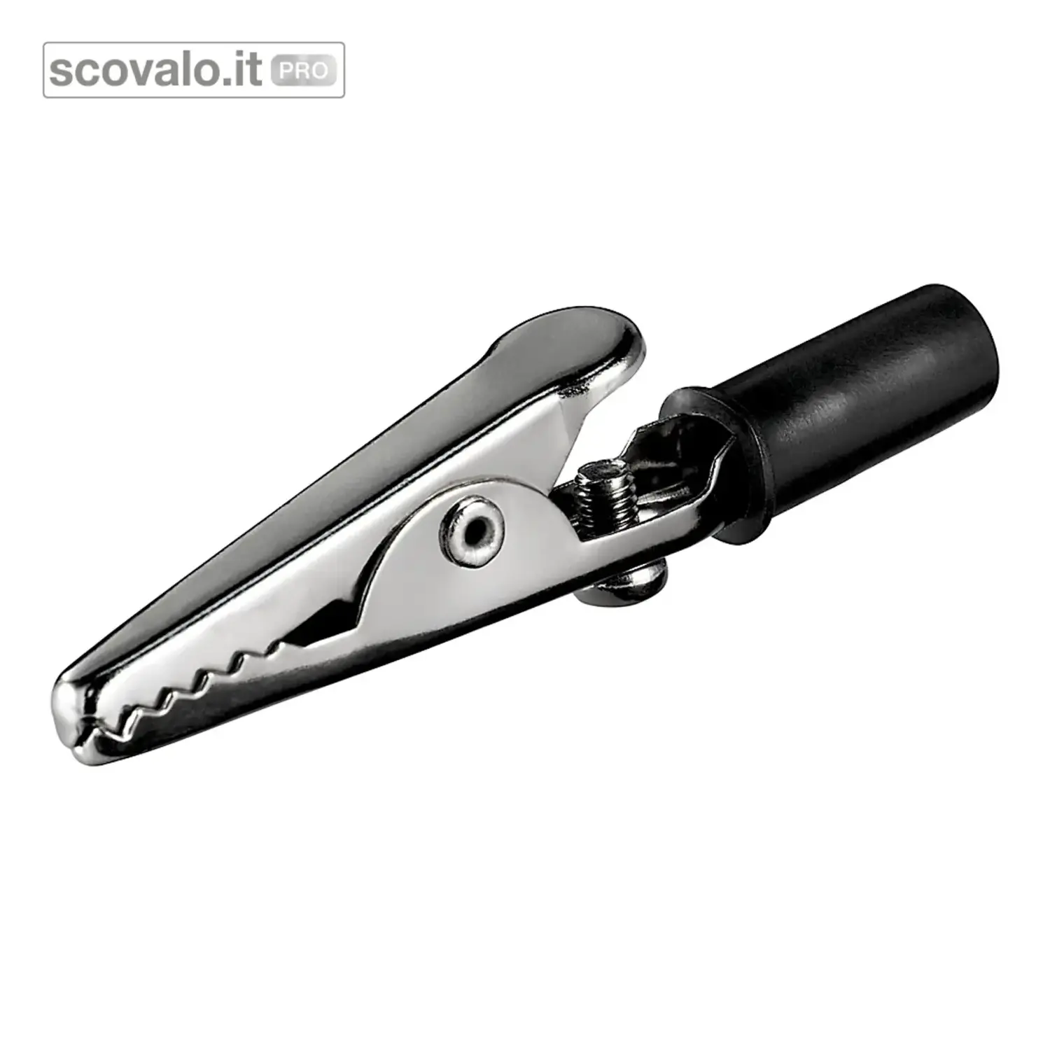 immagine del prodotto Morsetto Coccodrillo con Vite 51mm Nero 10pz Manici Isolati 50VDC
