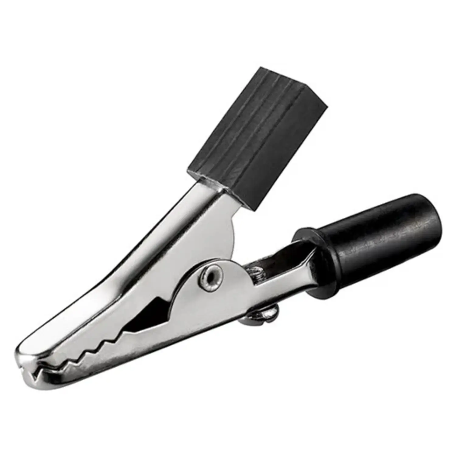 immagine del prodotto morsetto pinzetta a coccodrillo 45 mm clip coccodrillo isolato nero 10 pezzi