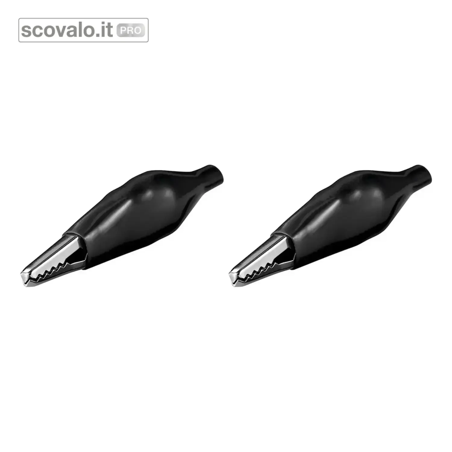 immagine del prodotto Morsetto Pinzetta Coccodrillo 48mm Nero Senza Vite 2 Pezzi Metallo