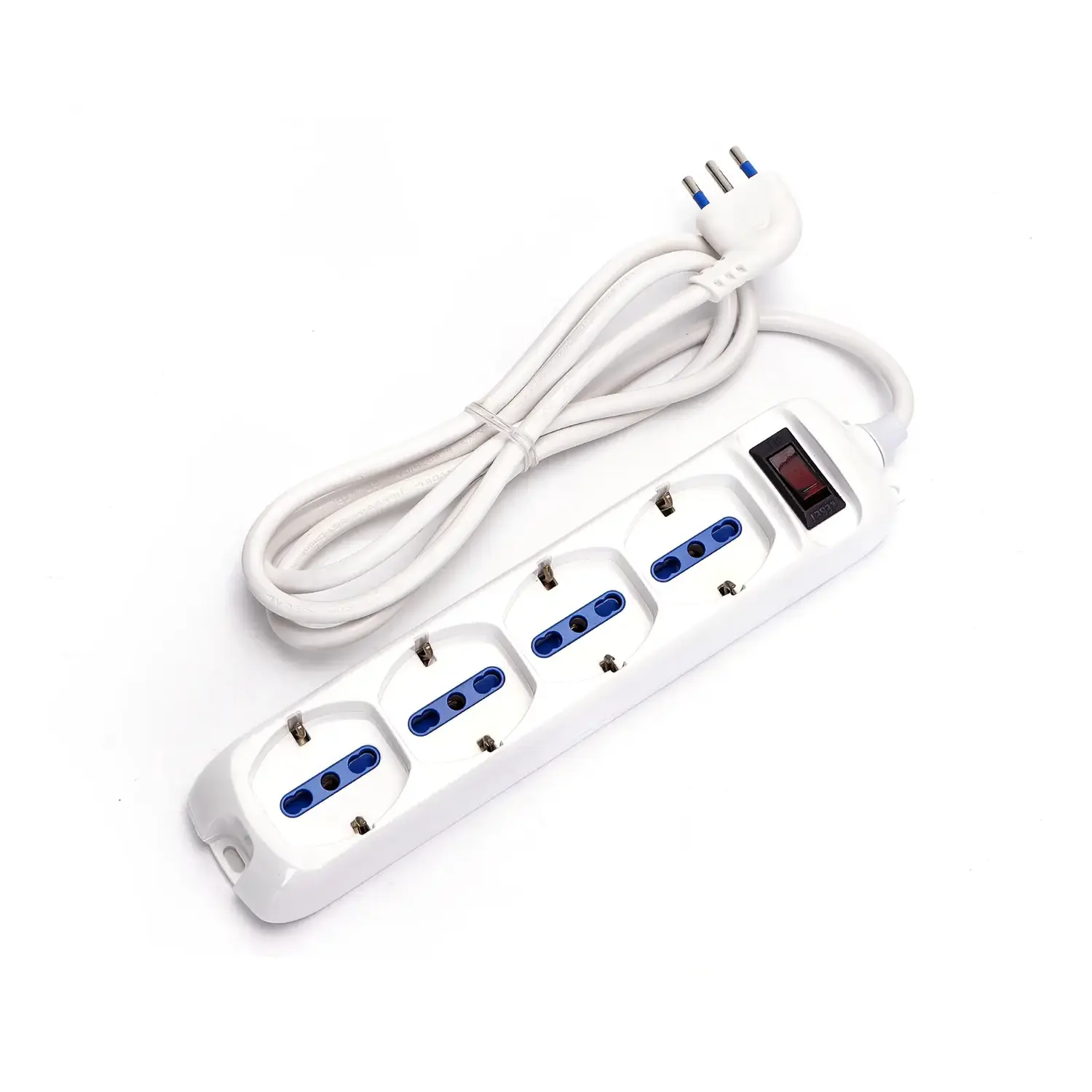 immagine del prodotto multipresa elettrica bipasso schuko interruttore spina piatta 4 prese bipasso 10-16a schuko