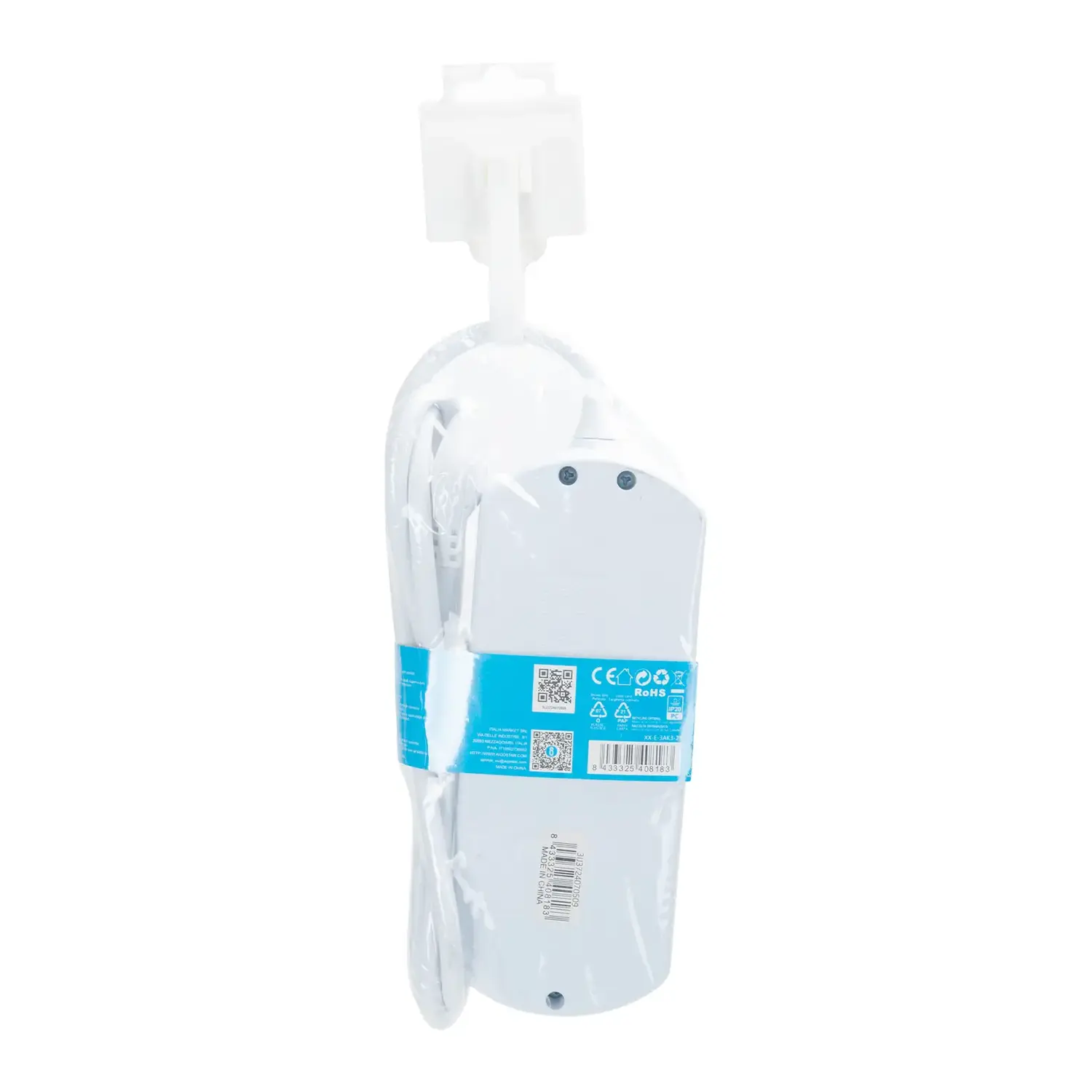 immagine Multipresa spina piatta 10A con interruttori 1,5 m 3 prese bipasso 10-16a schuko bianco