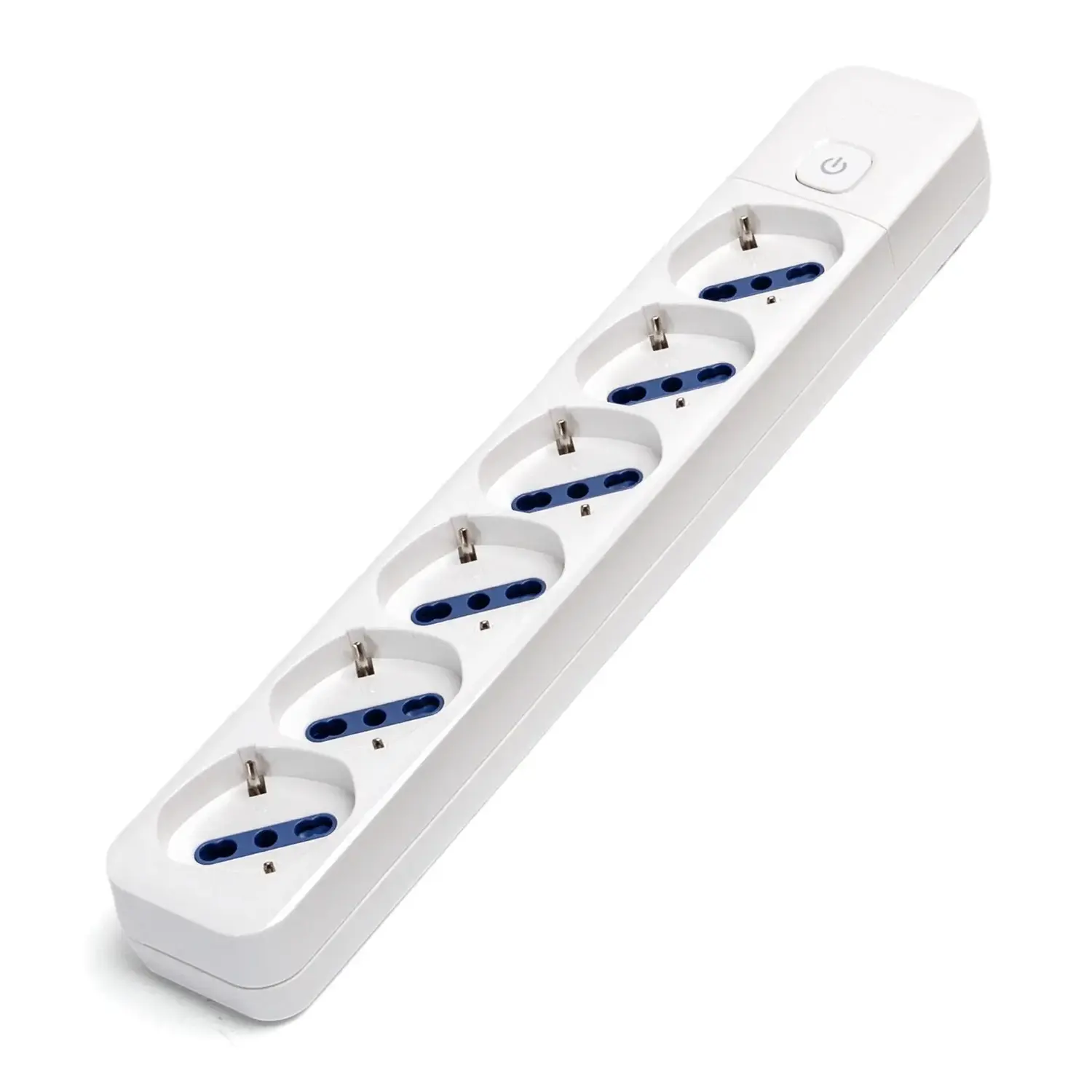 immagine del prodotto Multipresa italiana a 6 prese, bianca (senza cavo) con interruttore