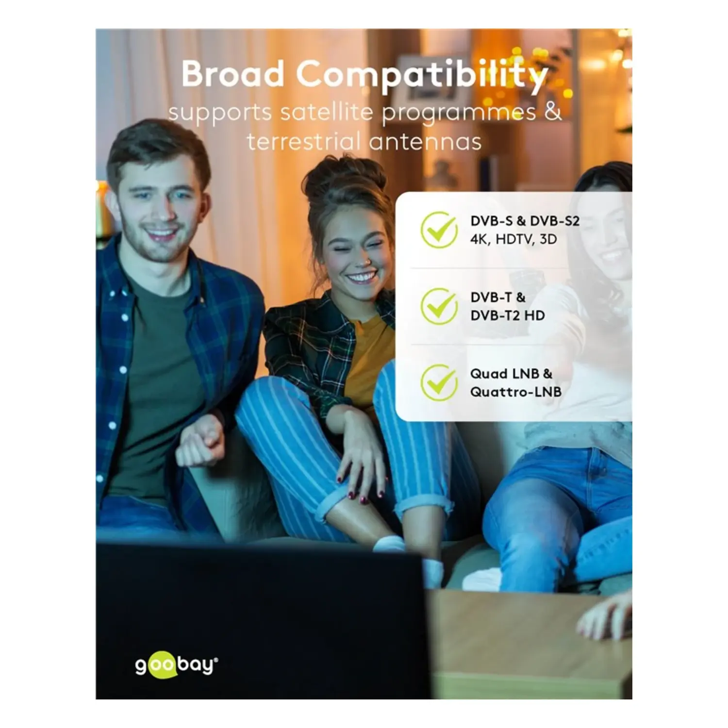 immagine Multiswitch Passivo SAT 5 Ingressi 8 Uscite Mid Demix 8 Utenti TV goobay