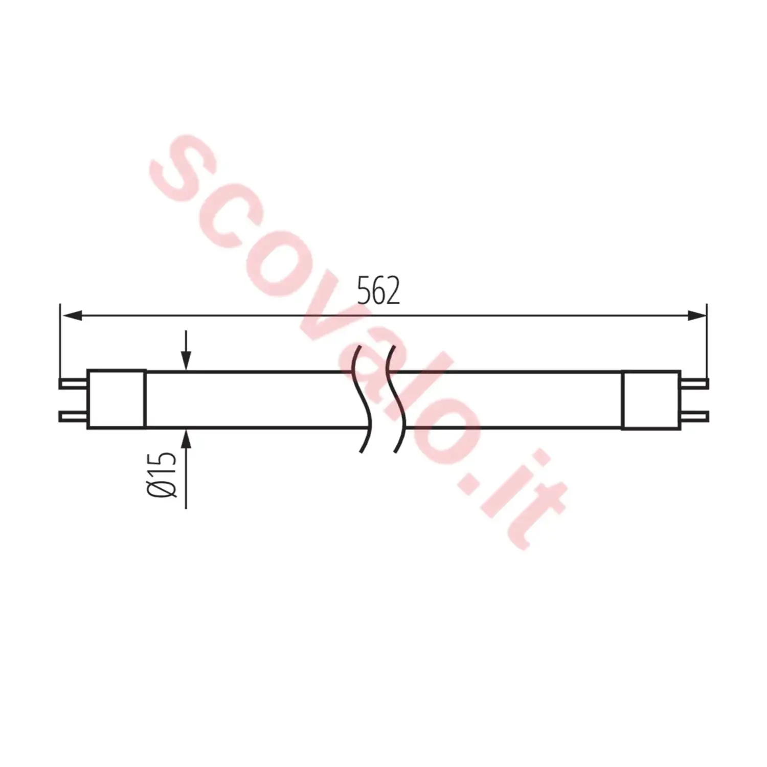 immagine neon lineare fluorescente 16 x 562 mm g5 14 watt bianco caldo