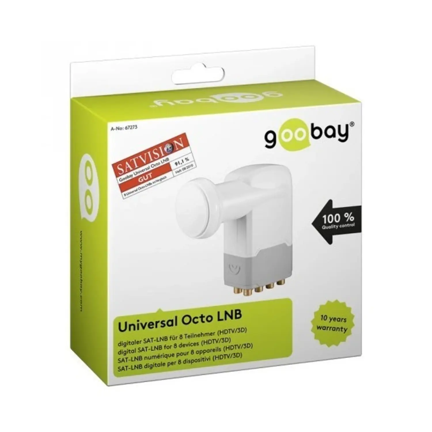 immagine occhio lnb parabola  satellitare indipendente hdtv 4k 8k uhd 3d 8 uscite