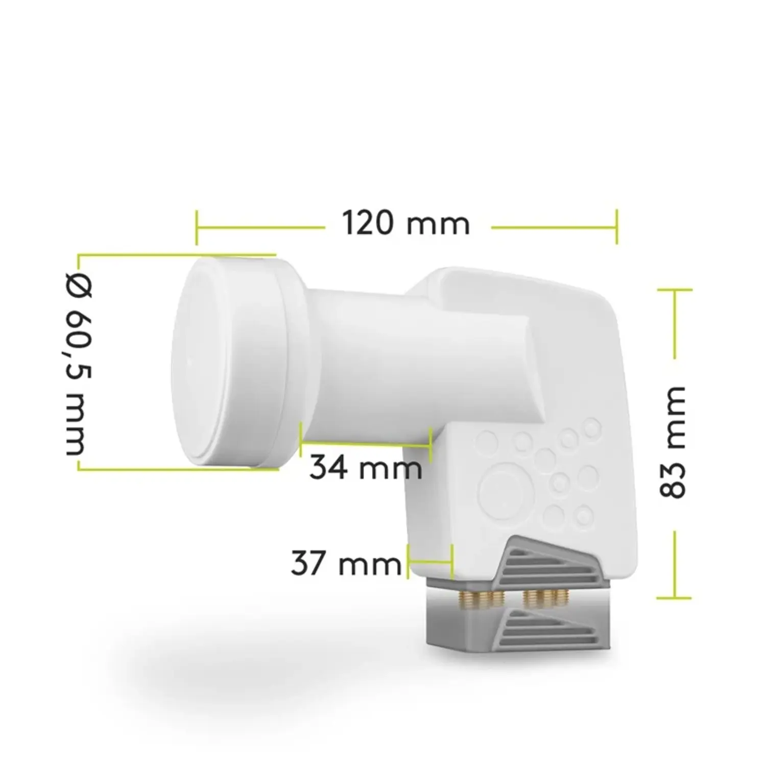 immagine occhio lnb parabola  satellitare indipendente hdtv 4k 8k uhd 3d 4 uscite