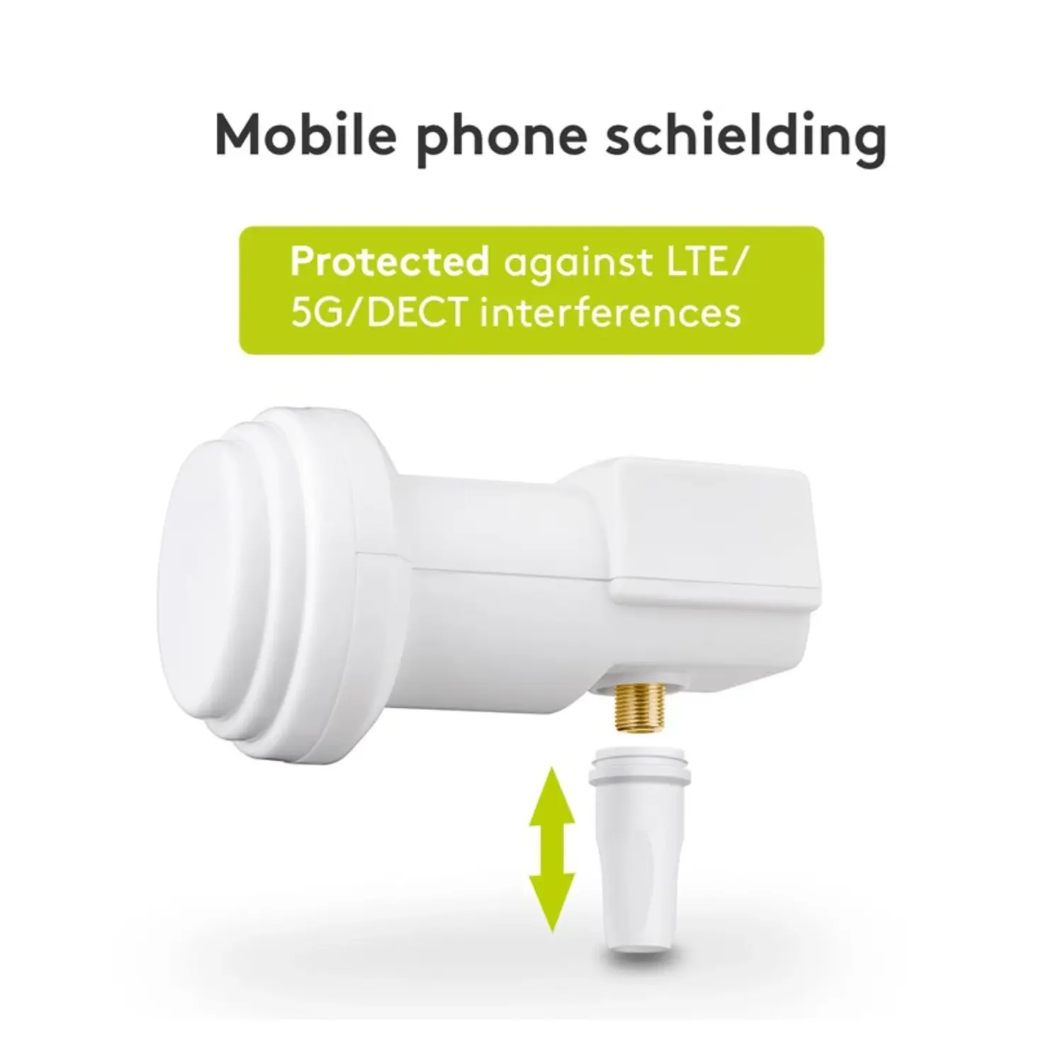 immagine LNB Universale Satellitare 1 Uscita 4K 8K UHD DVB-S2 F-Connector 0.1dB