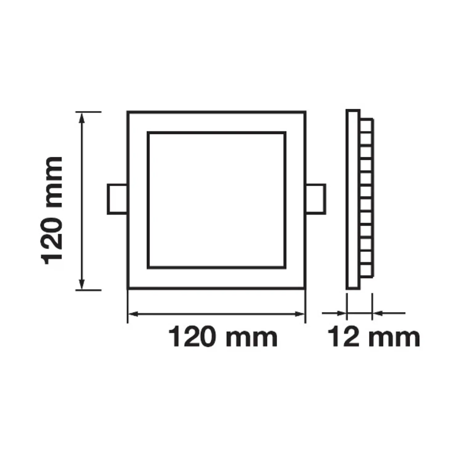 immagine pannello led slim faretto incasso chip samsung 6 watt bianco caldo quadrato