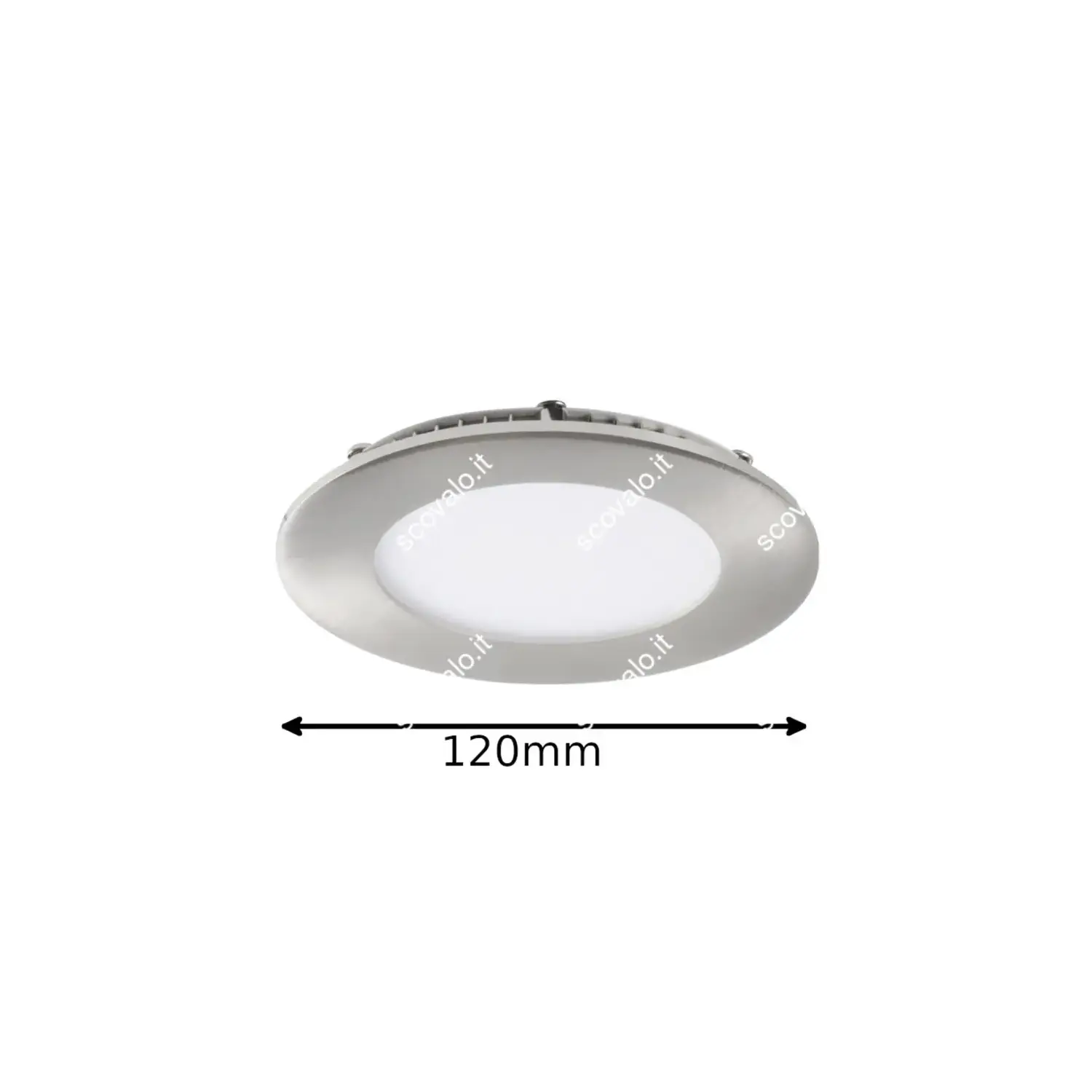 immagine pannello led incasso slim katro 6 watt bianco naturale nichel satinato tondo