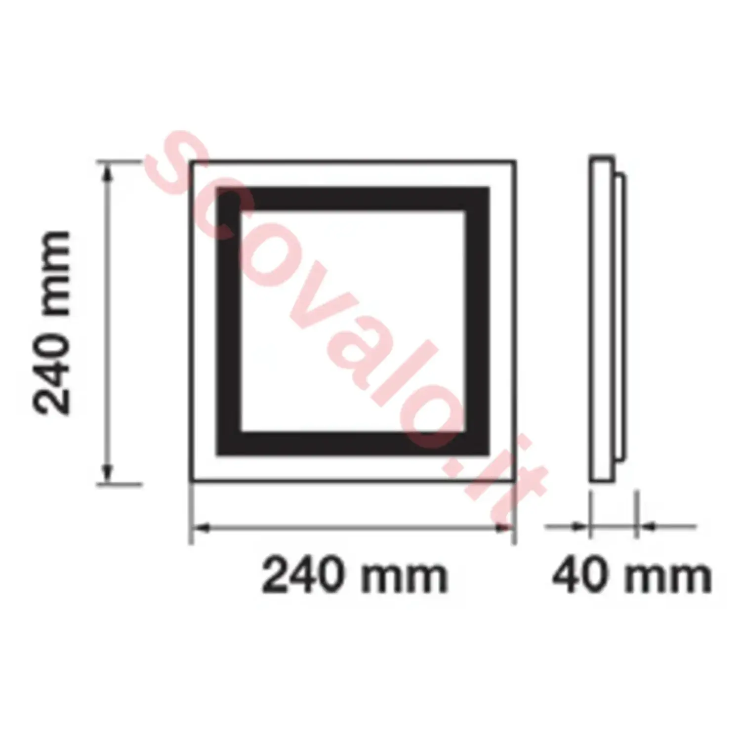 immagine pannello luminoso doppia luce led parete 22 watt bianco caldo quadrato