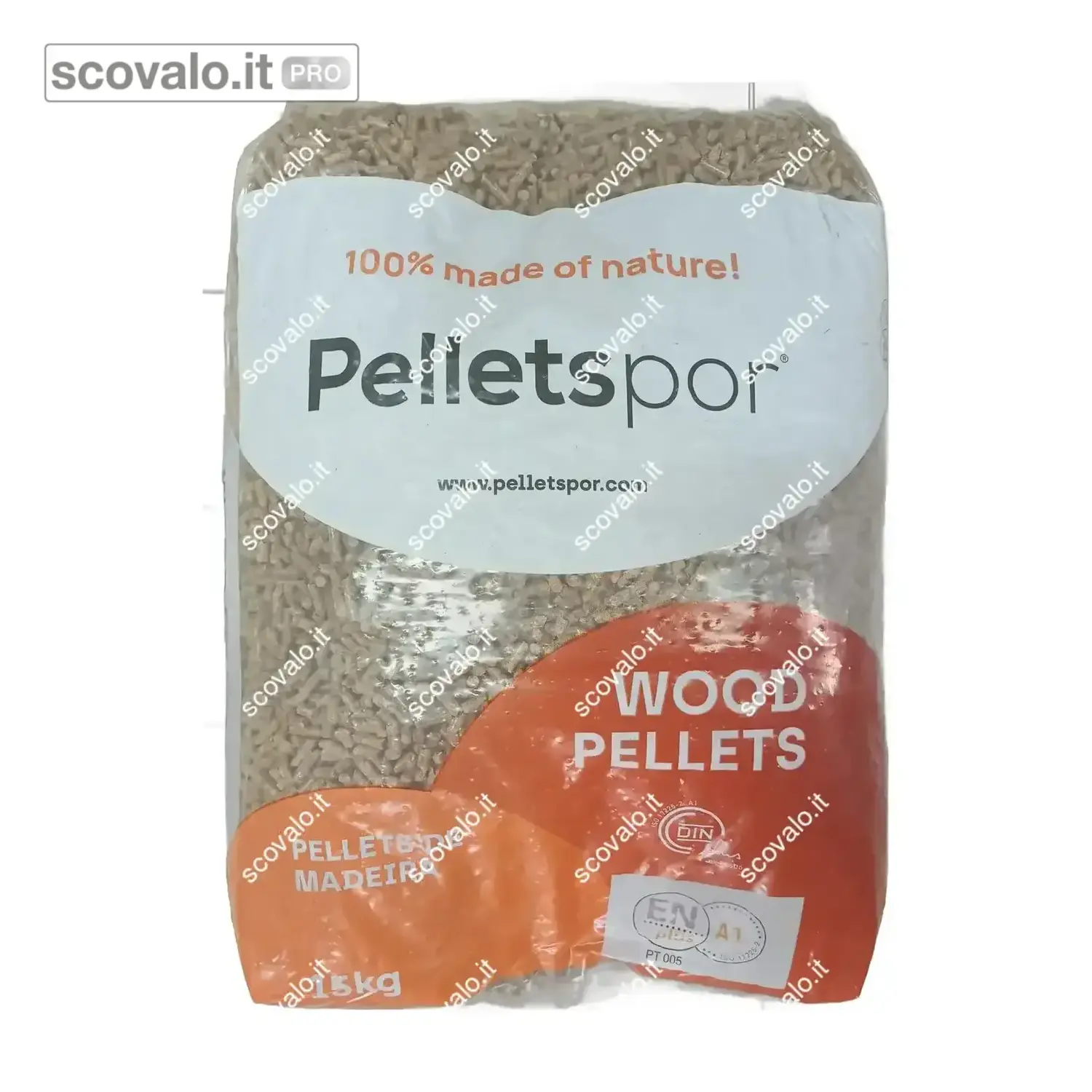 immagine del prodotto Pellet Legno Pino ENplus A1 6mm - Potere Calorico >16,5 MJ/kg Ceneri <0,7% 15kg