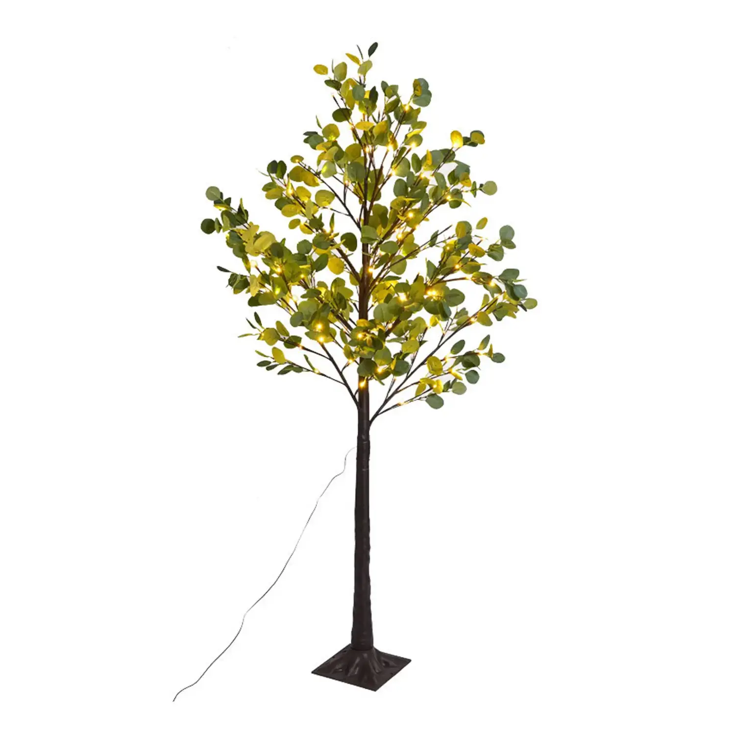 immagine Piante artificiali luminose solari, albero di eucalipto 2m + 1,2m 150LED