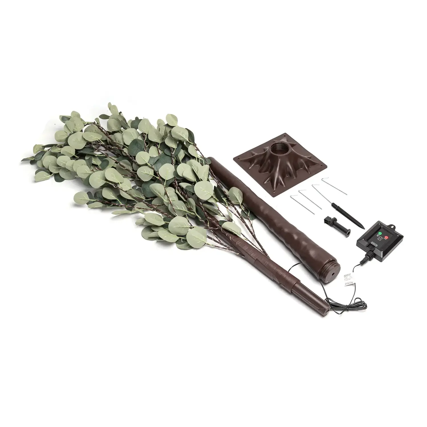 immagine Piante artificiali luminose solari, albero di eucalipto 2m + 1,5m 210LED