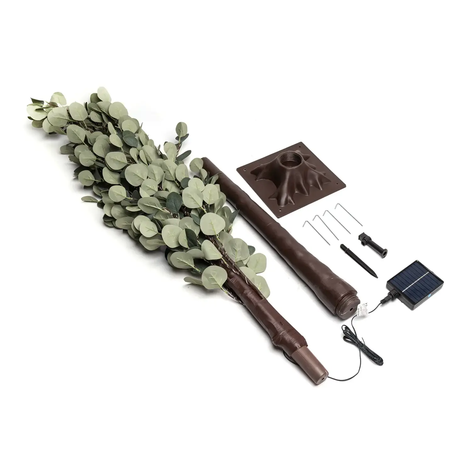 immagine Piante artificiali luminose solari, albero di eucalipto 2m + 1,8 m 285LED