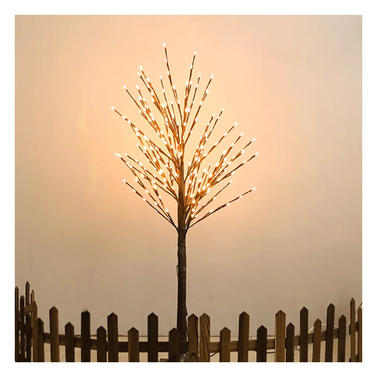immagine del prodotto Piante artificiali luminose solari, albero di rattan 2m+1,8m 152LED