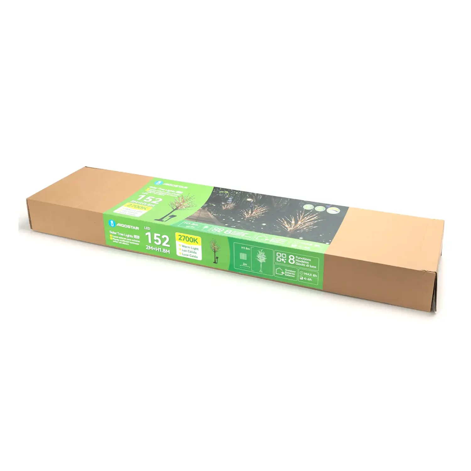 immagine Piante artificiali luminose solari, albero di rattan 2m+1,8m 152LED