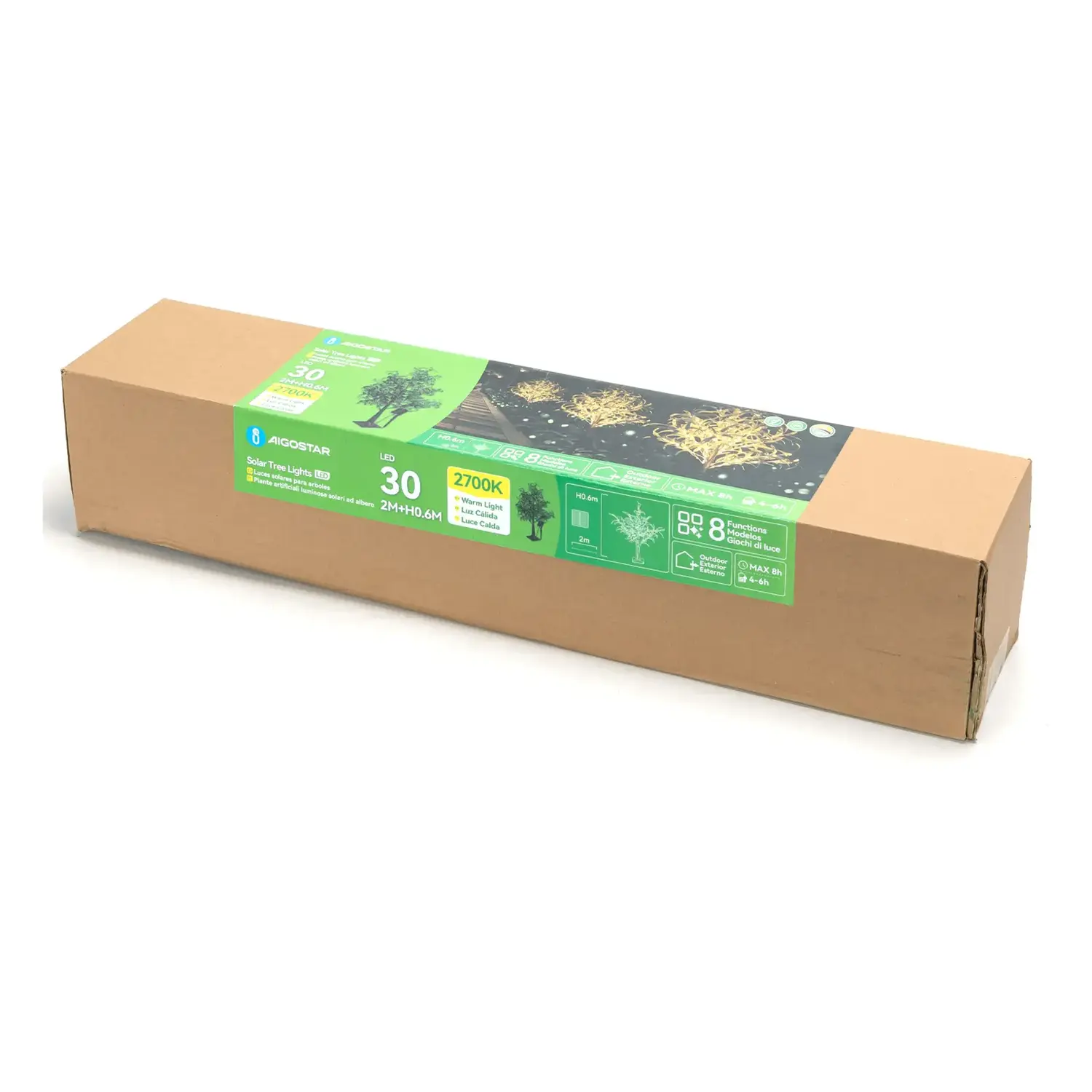 immagine Piante artificiali luminose solari, albero di ulivo 2m+0,6m 30LED