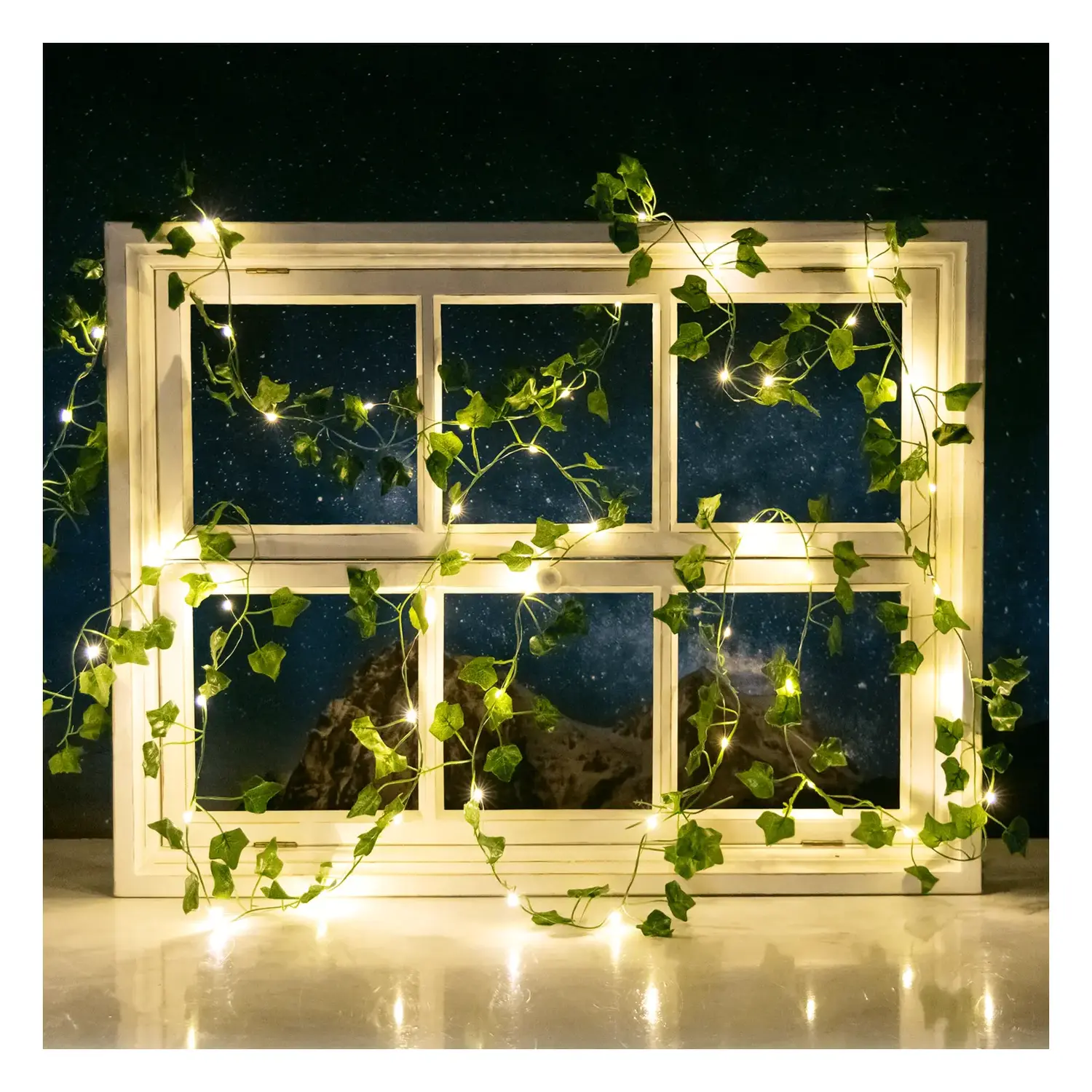 immagine del prodotto Piante artificiali luminose solari, edera lineare 2m+10m 100LED