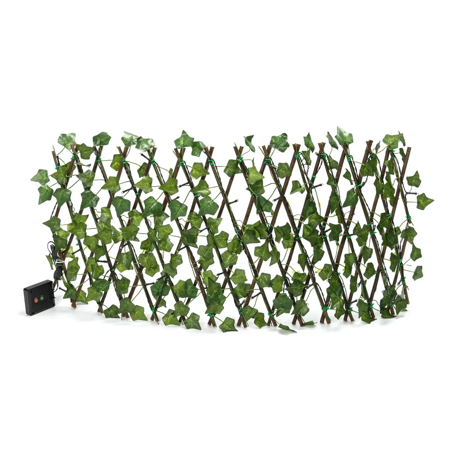 immagine Piante artificiali luminose solari, edera per recinzioni 2m+H0.4m 56LED