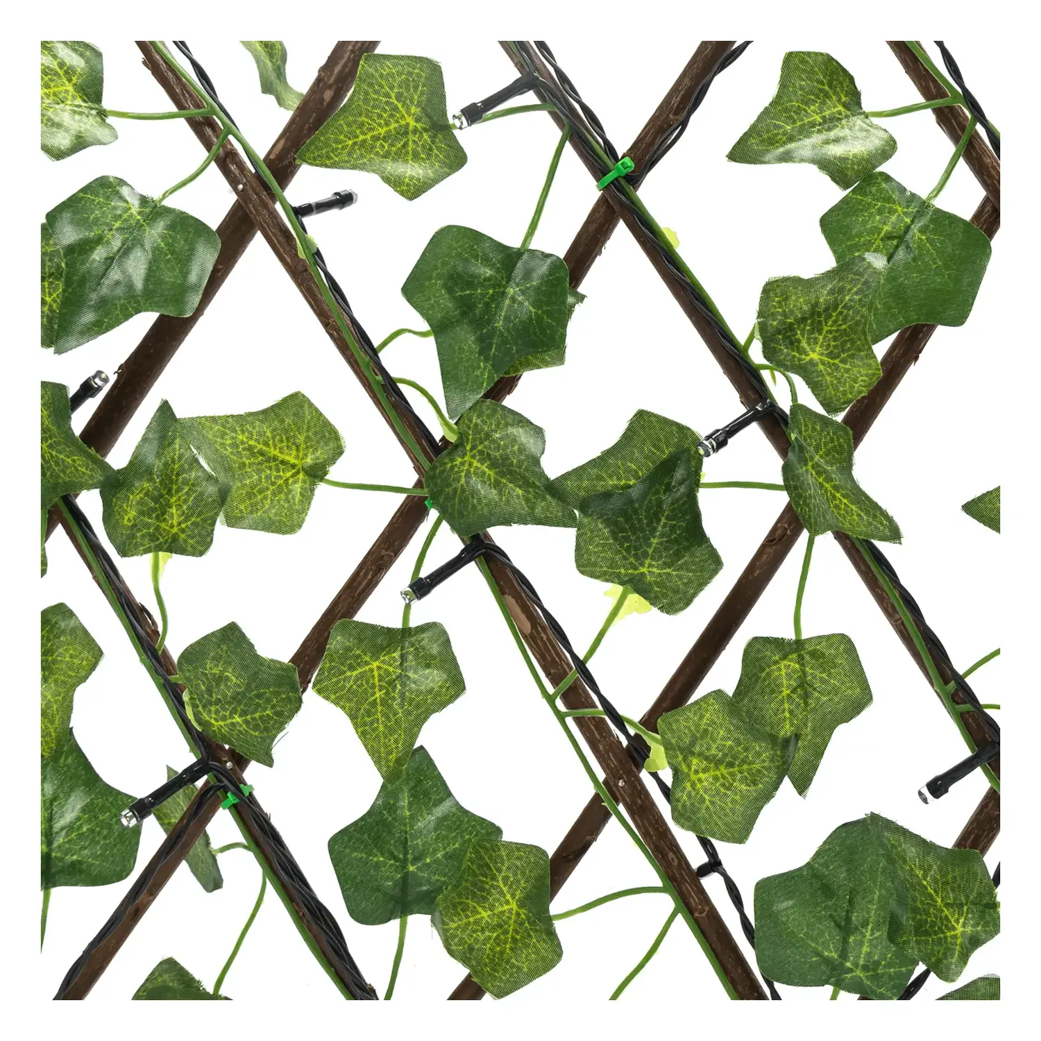 immagine Piante artificiali luminose solari, edera per recinzioni 2m+H0.4m 56LED