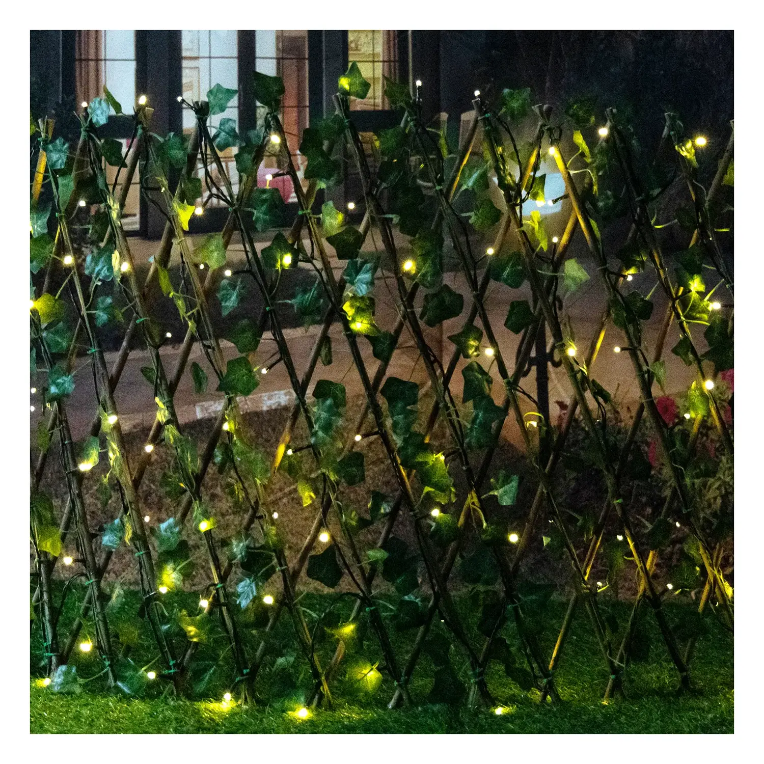 immagine del prodotto Piante artificiali luminose solari, edera per recinzioni 2m+H0.7m 102LED