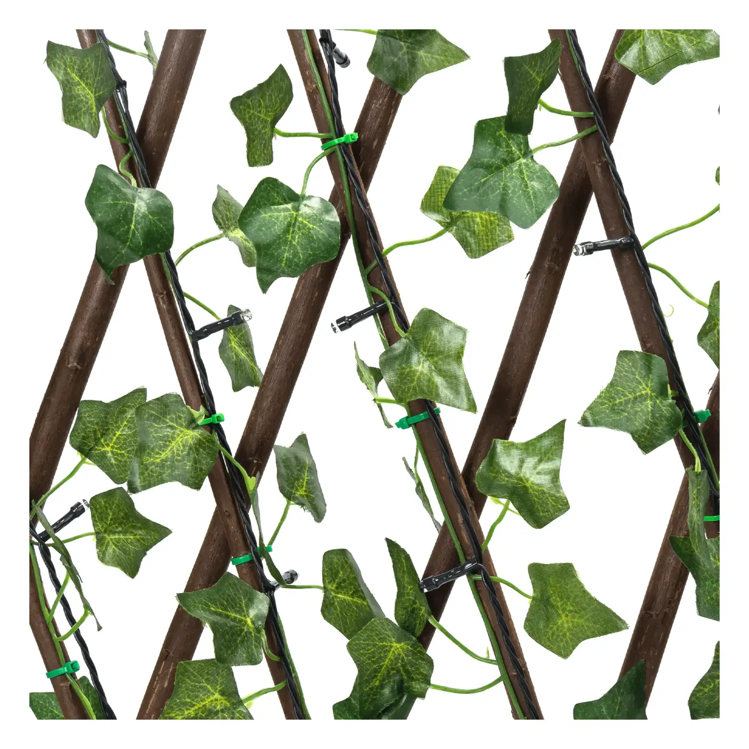 immagine Piante artificiali luminose solari, edera per recinzioni 2m+H1.2m 148LED