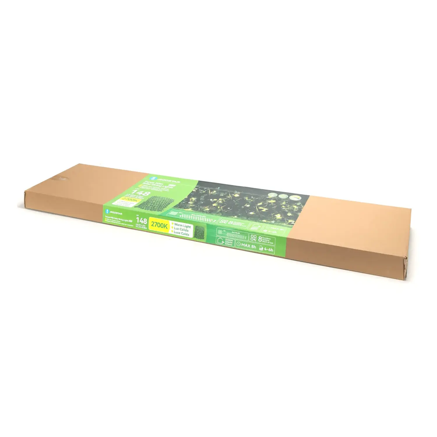 immagine Piante artificiali luminose solari, edera per recinzioni 2m+H1.2m 148LED