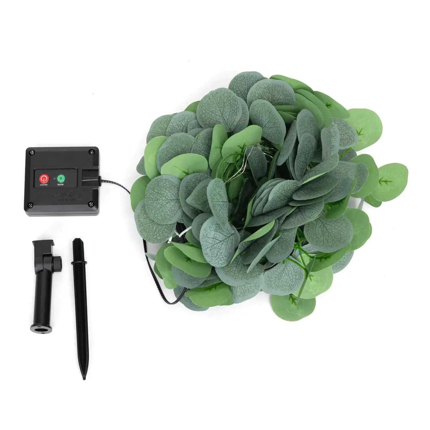 immagine Piante artificiali luminose solari, eucalipto lineare 2m+10m 100LED