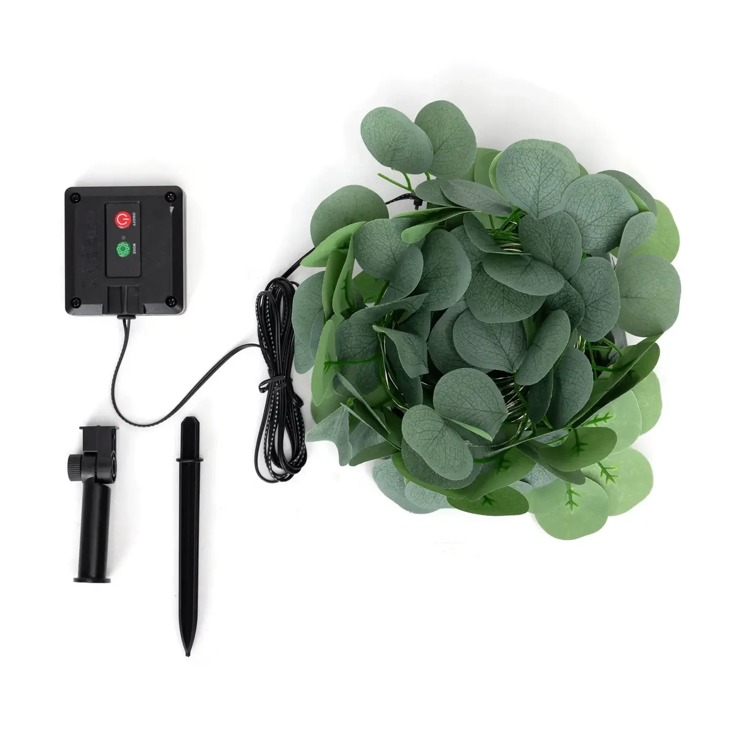 immagine Piante artificiali luminose solari, eucalipto lineare 2m+5m 50LED