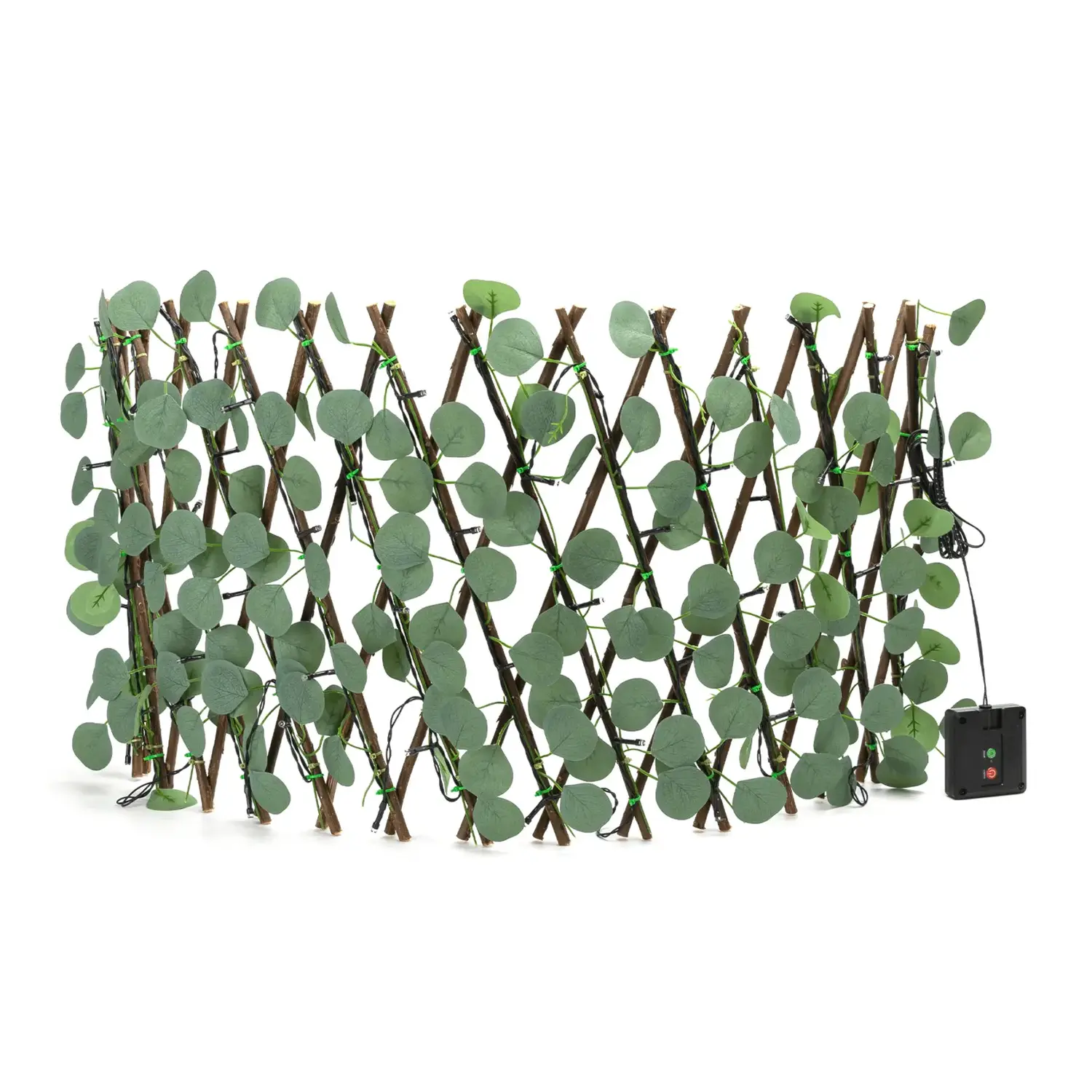 immagine Piante artificiali luminose solari, eucalipto per recinzioni 2m+H0.4m 56LED