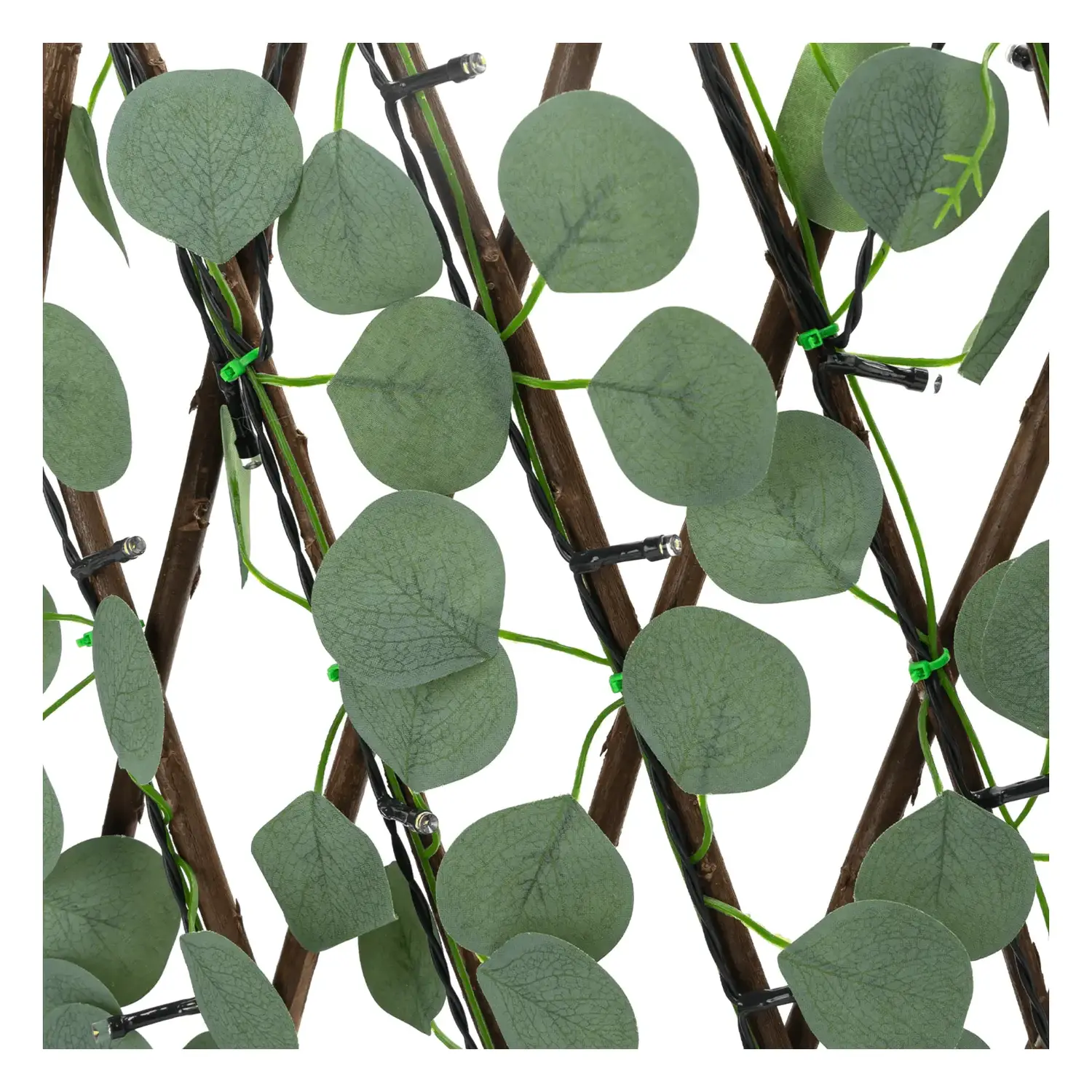 immagine Piante artificiali luminose solari, eucalipto per recinzioni 2m+H0.4m 56LED