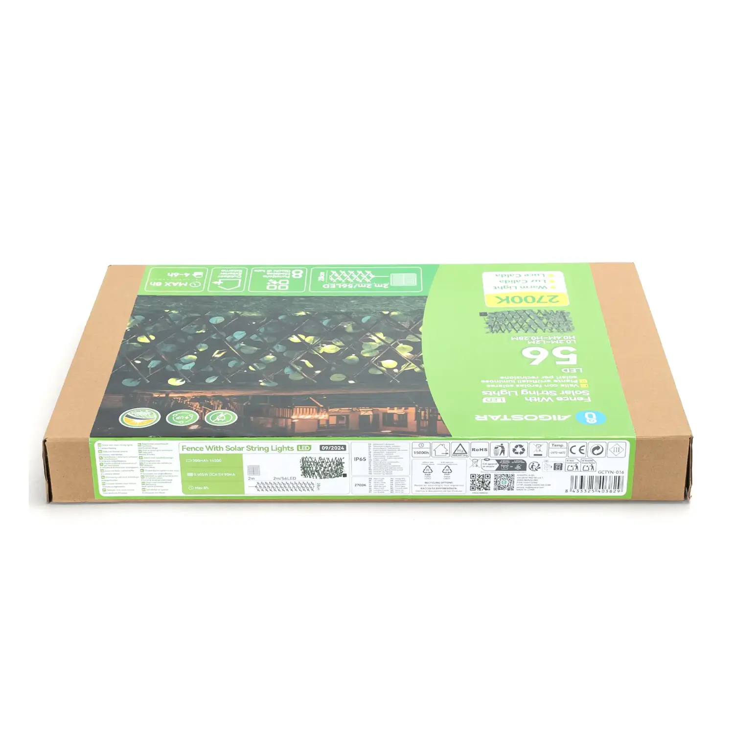 immagine Piante artificiali luminose solari, eucalipto per recinzioni 2m+H0.4m 56LED