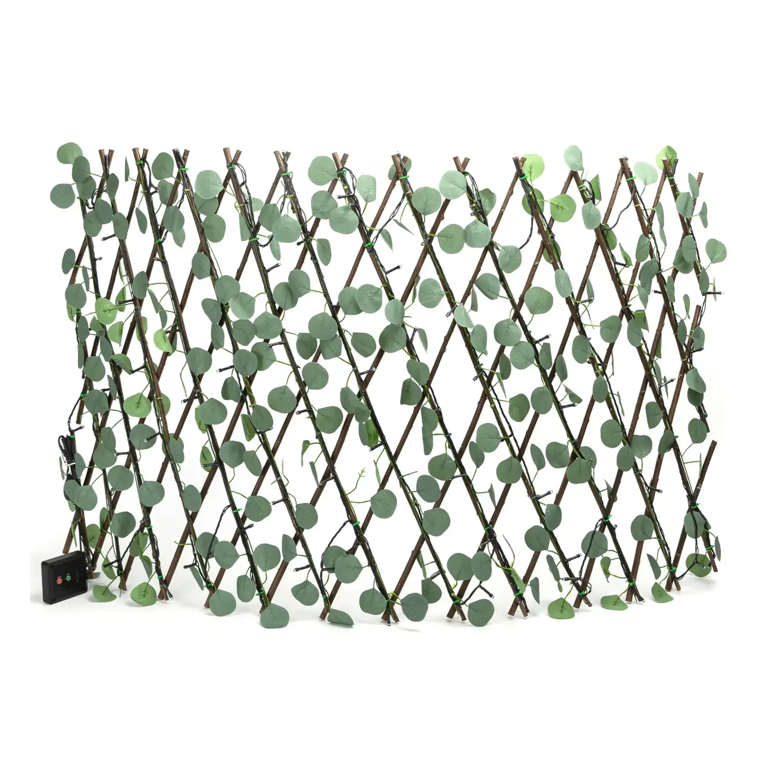 immagine Piante artificiali luminose solari, eucalipto per recinzioni 2m+H0.7m 102LED