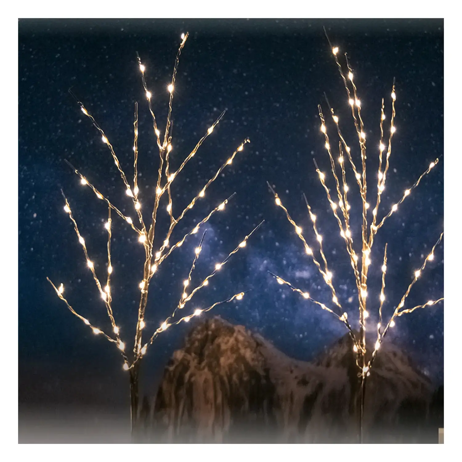 immagine del prodotto Piante artificiali luminose solari, rattan da inserimento a terreno 2m+1m 140LED