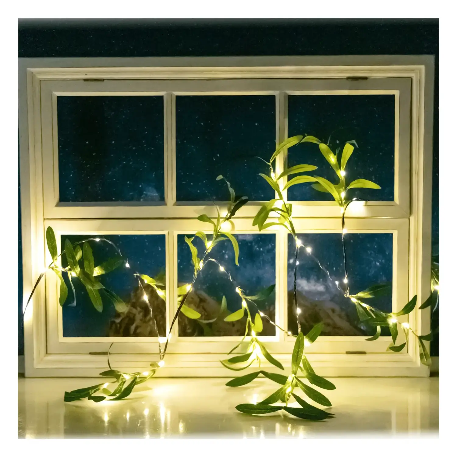 immagine del prodotto Piante artificiali luminose solari, ulivo a rami sparsi 2m+2m 60LED