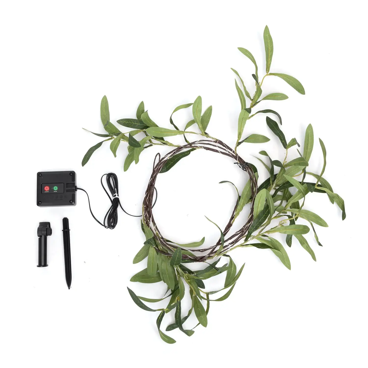 immagine Piante artificiali luminose solari, ulivo a rami sparsi 2m+2m 60LED