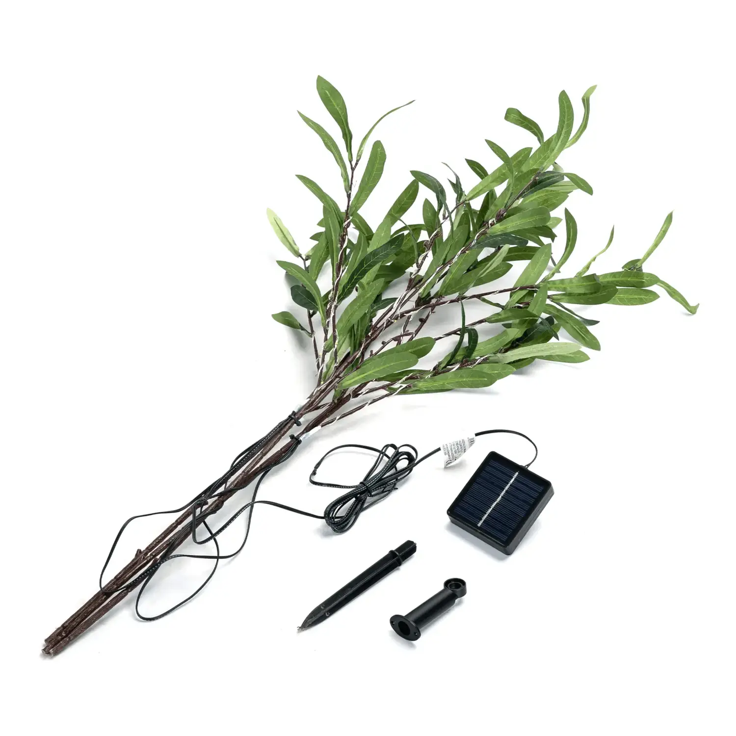 immagine Piante artificiali luminose solari, ulivo da inserimento a terreno 2m+1,5m 60LED