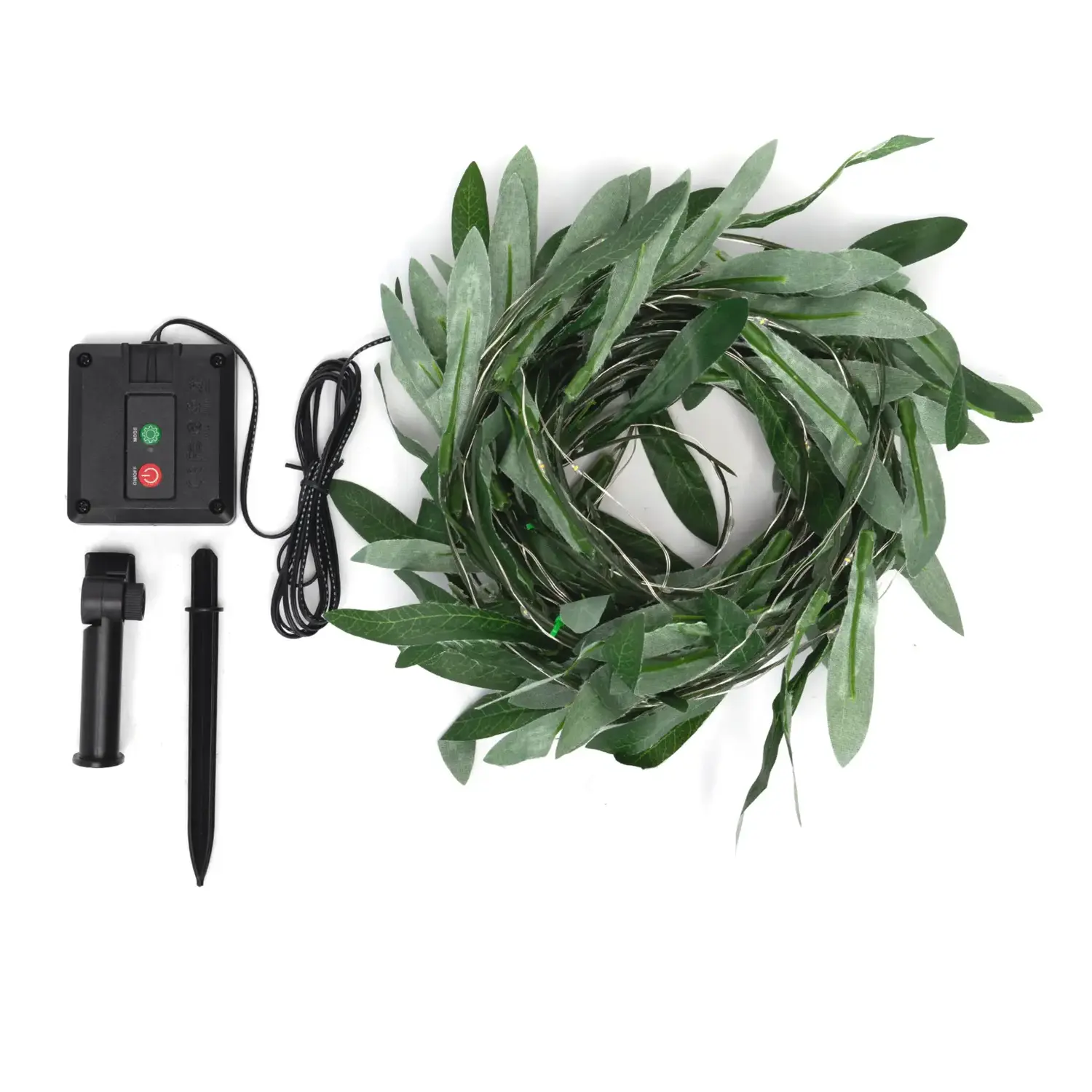 immagine Piante artificiali luminose solari, ulivo lineare 2m+10m 100LED