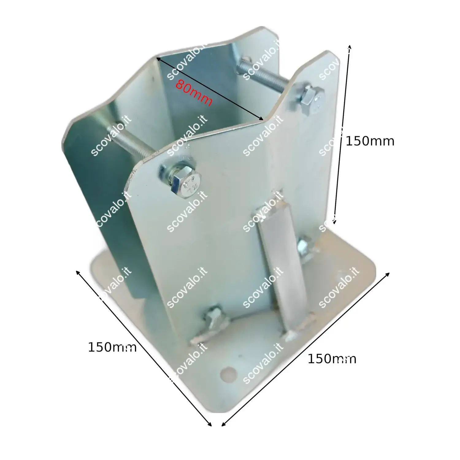 immagine piastra posa terra base palo antenna tv tetto parabola 42-80mm