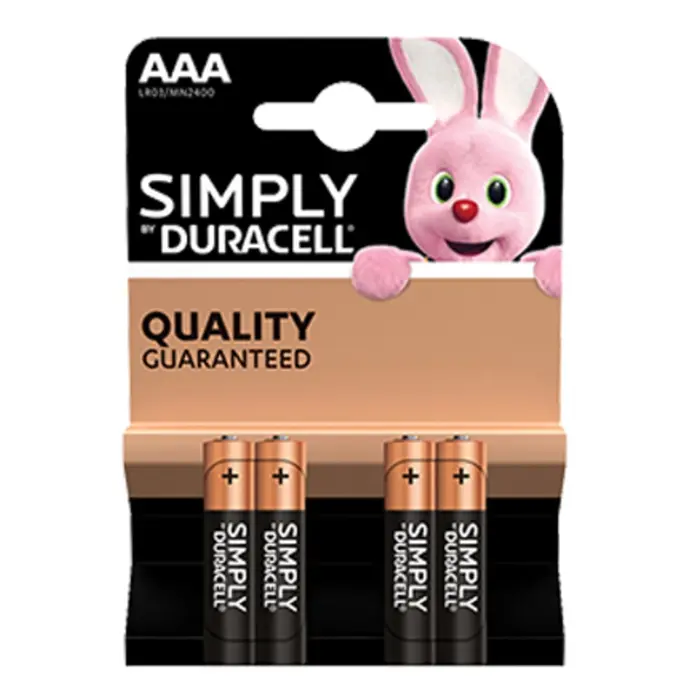 immagine batteria alcalina duracell 4 pezzi ministilo aaa