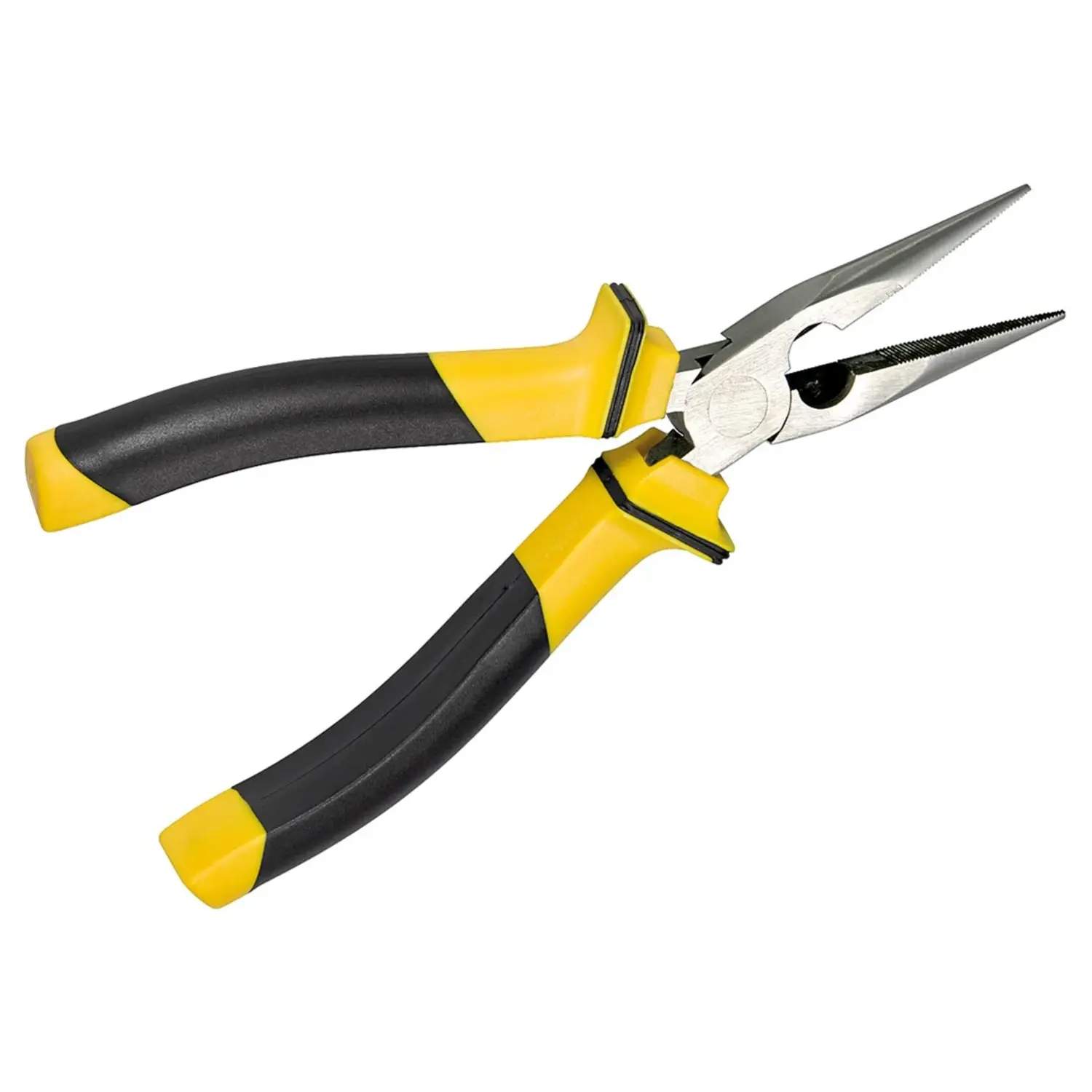 pinza a punta piatta sottile semicircolare 160mm elettronica elettricista  giallo