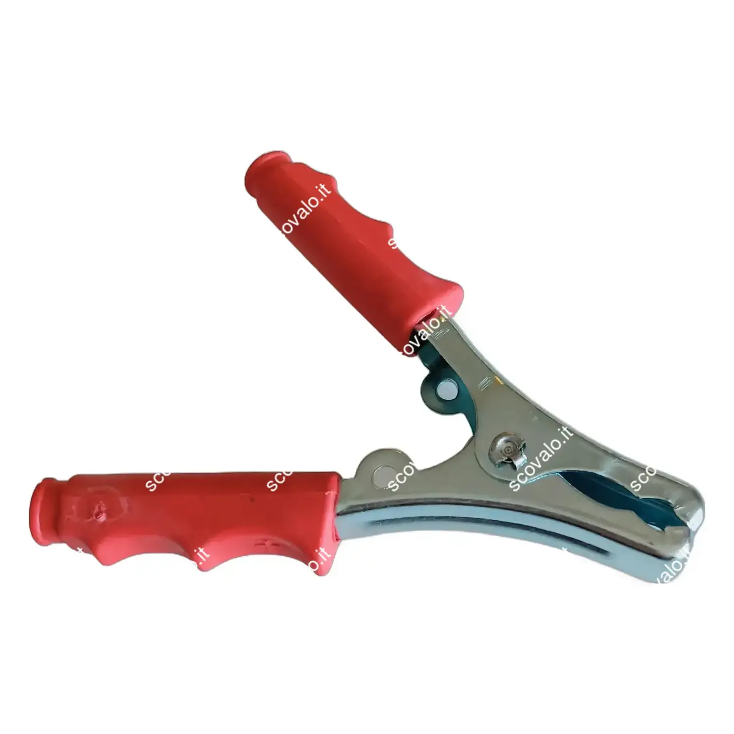 immagine pinza coccodrillo batteria 125mm 80A connettore clip auto rosso