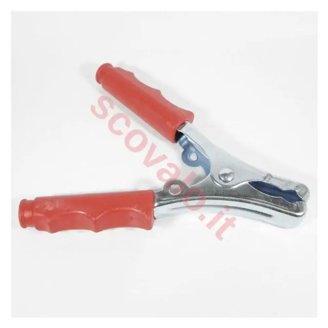 immagine pinza coccodrillo per batteria 115mm 60a rosso CE var 018496r