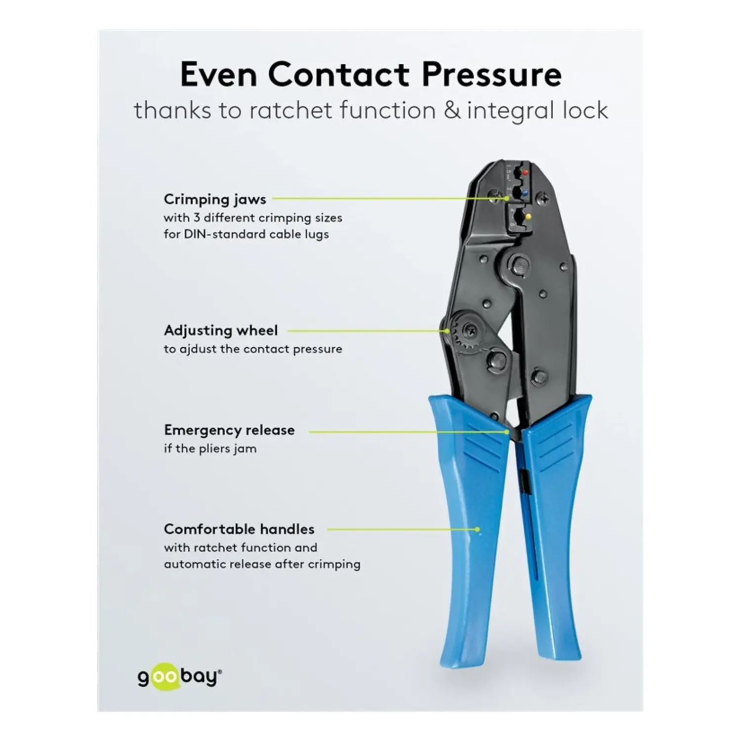 immagine Pinza Crimpatrice Capicorda Isolati 0.25-6mm Cricchetto Metallo Fixpoint