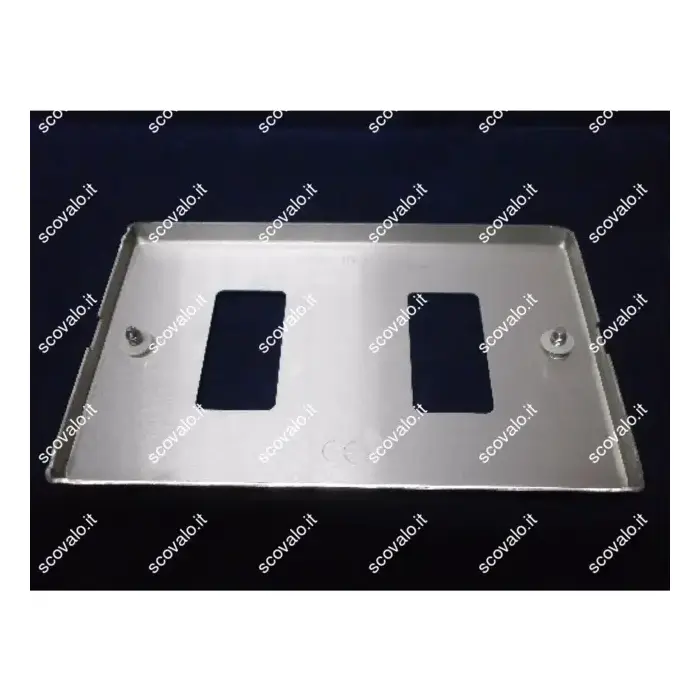 immagine placca alluminio compatibile bticino magic copri interruttore paglierino 2 fori