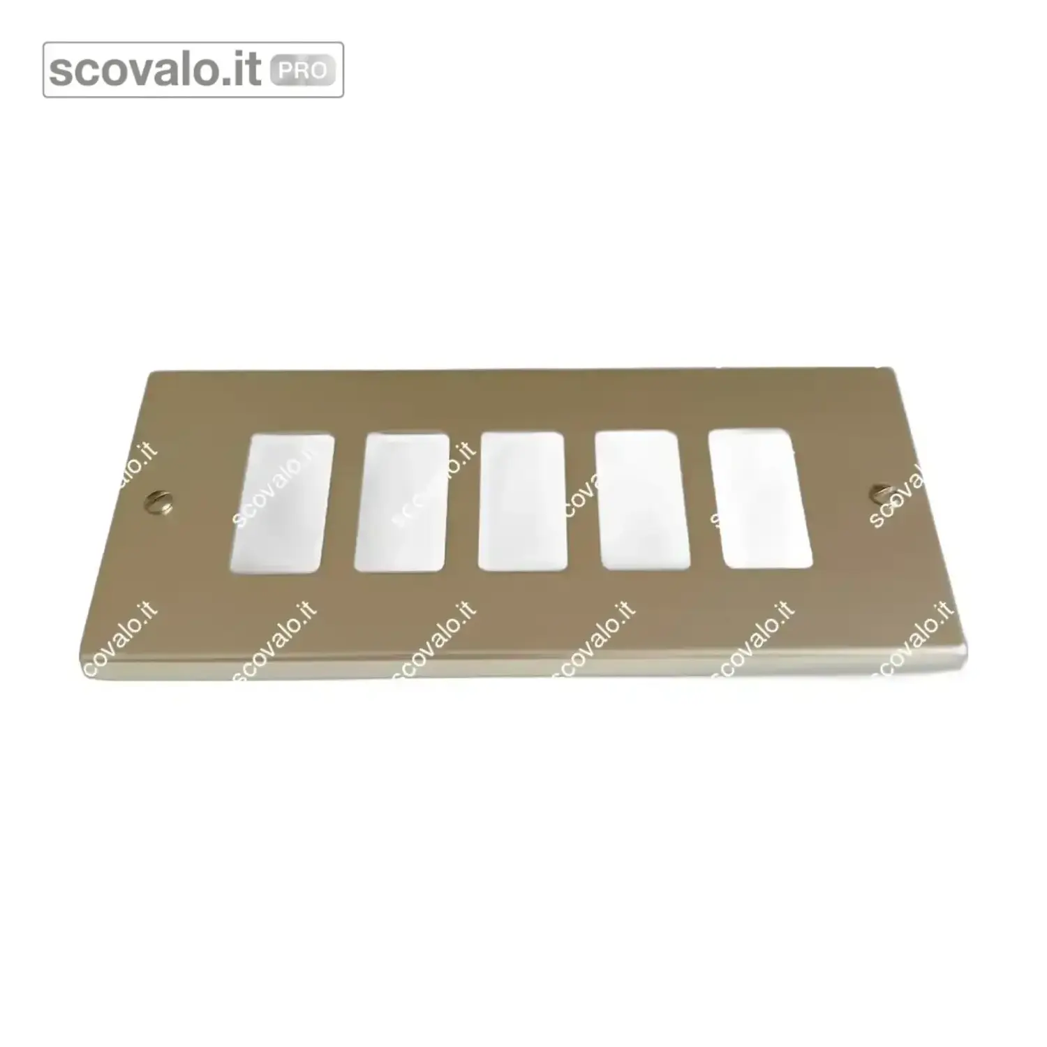 immagine del prodotto Placca Alluminio 5 Fori Compatibile Bticino Magic Paglierino