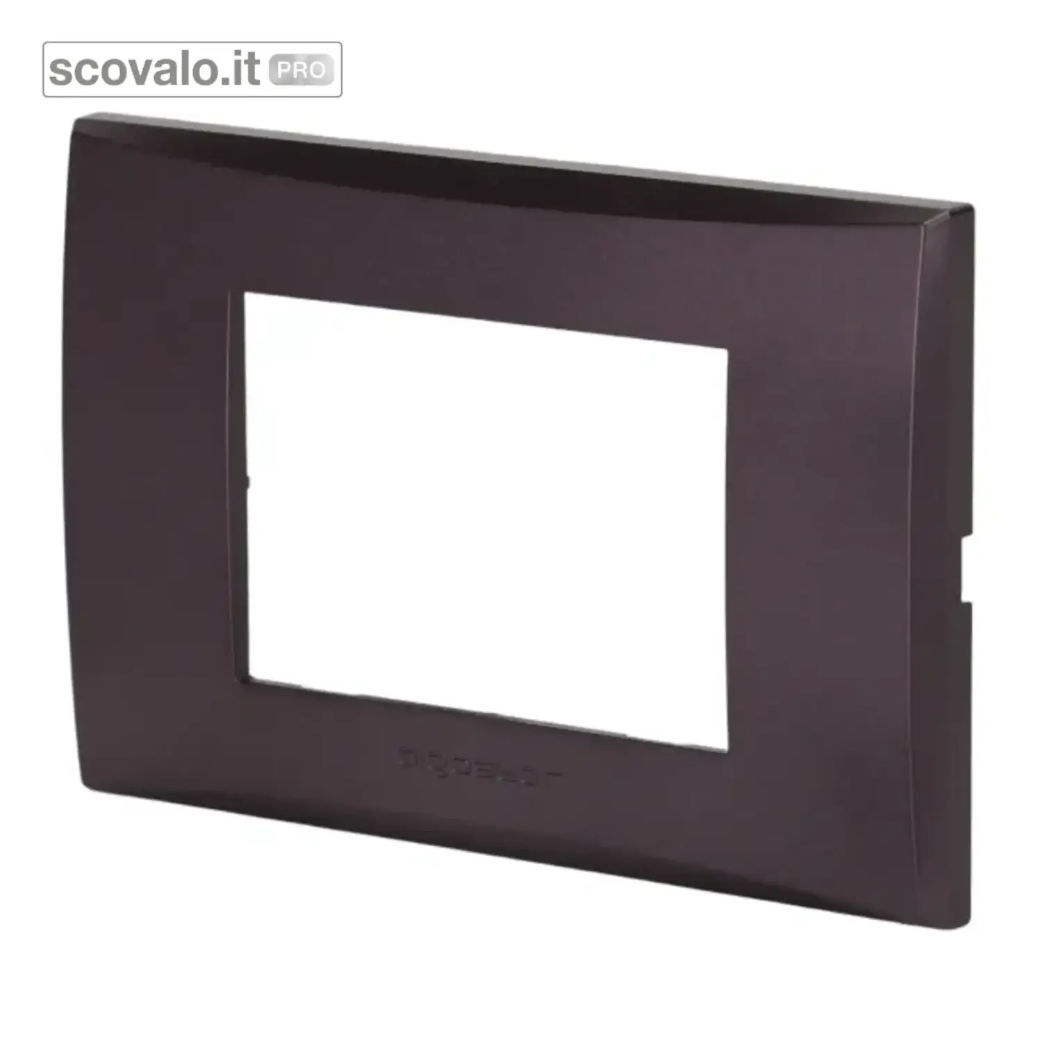 immagine del prodotto Placca Compatibile Vimar Plana 3 Fori Marrone - IP20, 120x80mm, PC